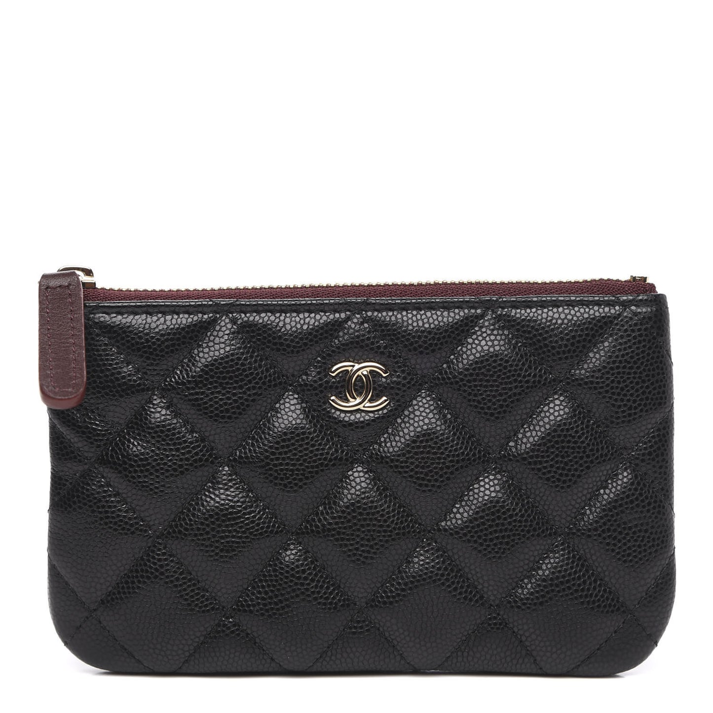 Caviar Quilted Small Cosmetic Case Black