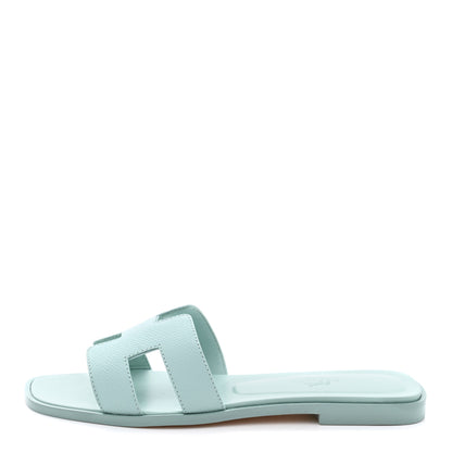 Hermes Epsom Oran Sandals 37 Vert Embrun 1 of 9