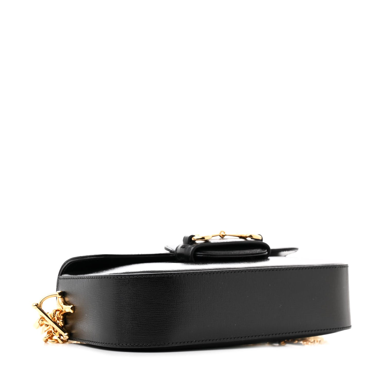 Azalea Calfskin Small Horsebit 1955 Chain Shoulder Bag Black