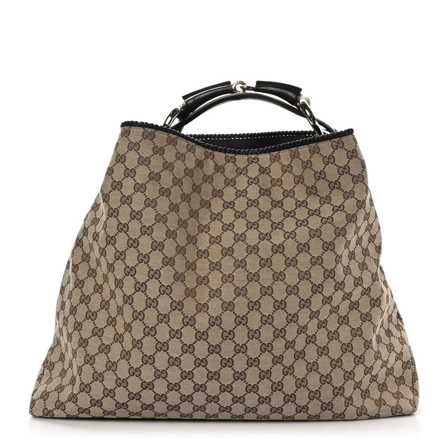 Monogram Large Horsebit Chain Hobo Dark Brown