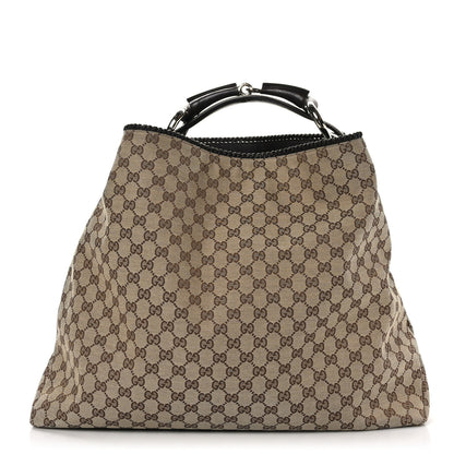 Gucci Monogram Large Horsebit Chain Hobo Dark Brown 1 of 9