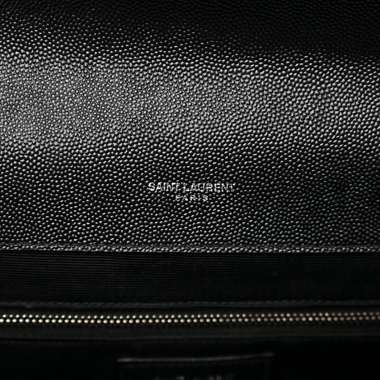 Grain De Poudre Textured Mixed Matelasse Large Triquilt Monogram Satchel Black