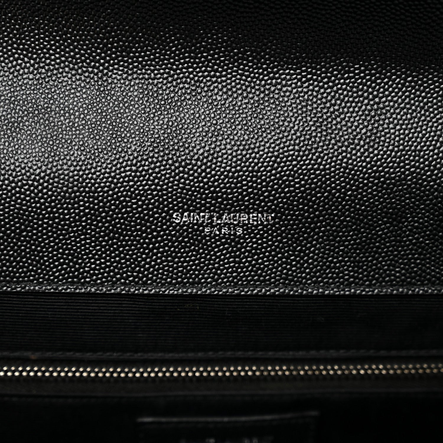 Saint Laurent Grain De Poudre Textured Mixed Matelasse Large Triquilt Monogram Satchel Black 7 of 10