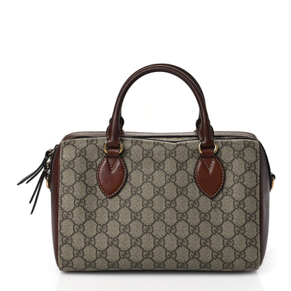 Gucci GG Supreme Monogram Cuoio Toscano Small Boston Beige Ebony Cuir 1 of 11