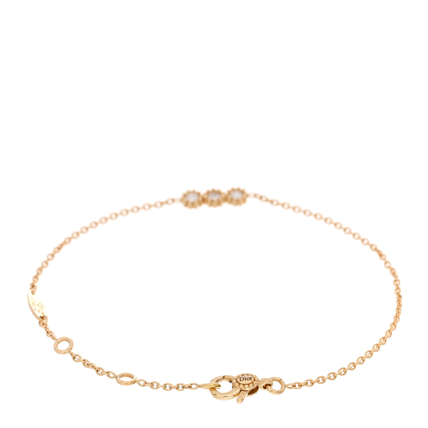 Christian Dior 18K Yellow Gold Diamond Mimirose Bracelet 2 of 4