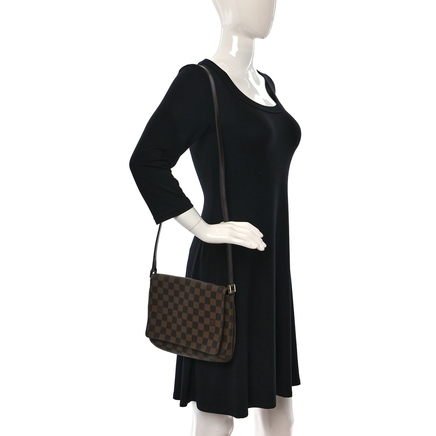Damier Ebene Musette Tango Long Strap