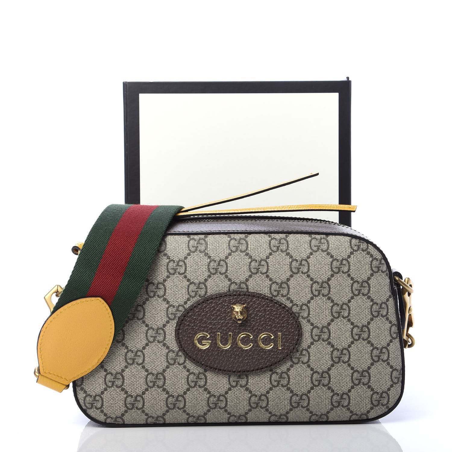 Gucci GG Supreme Monogram Web Neo Vintage Shoulder Bag Beige New Acero Crop 12 of 12