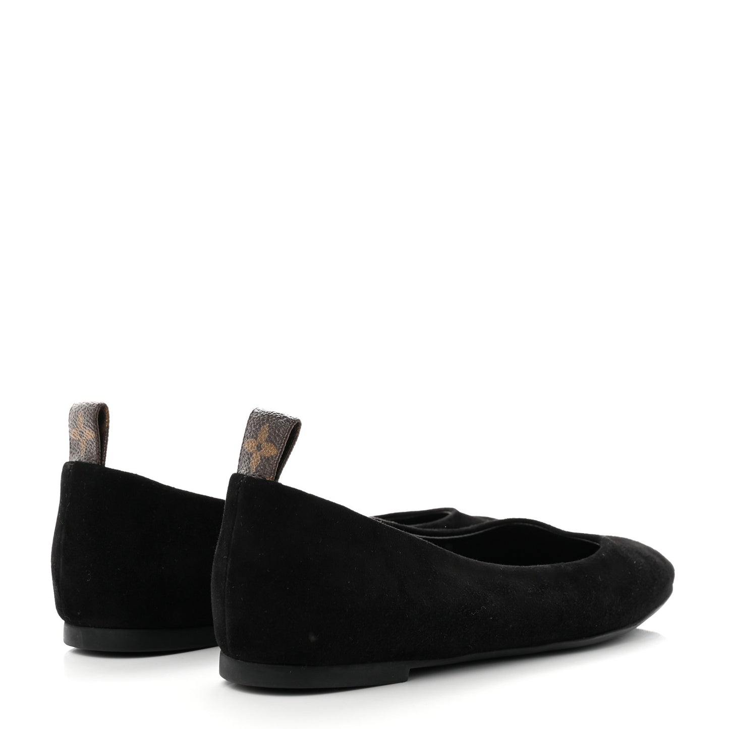 Suede Monogram Uniformes Ballet Flats 37 Black