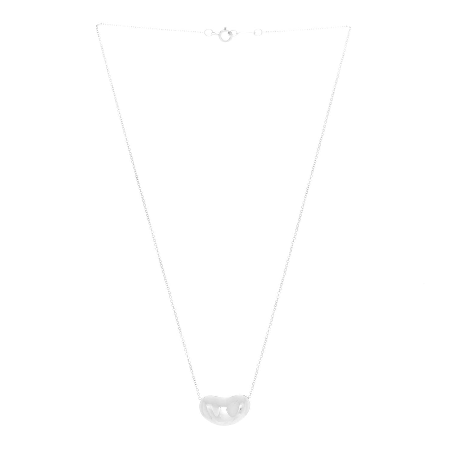 Sterling Silver 18mm Elsa Peretti Bean Pendant Necklace