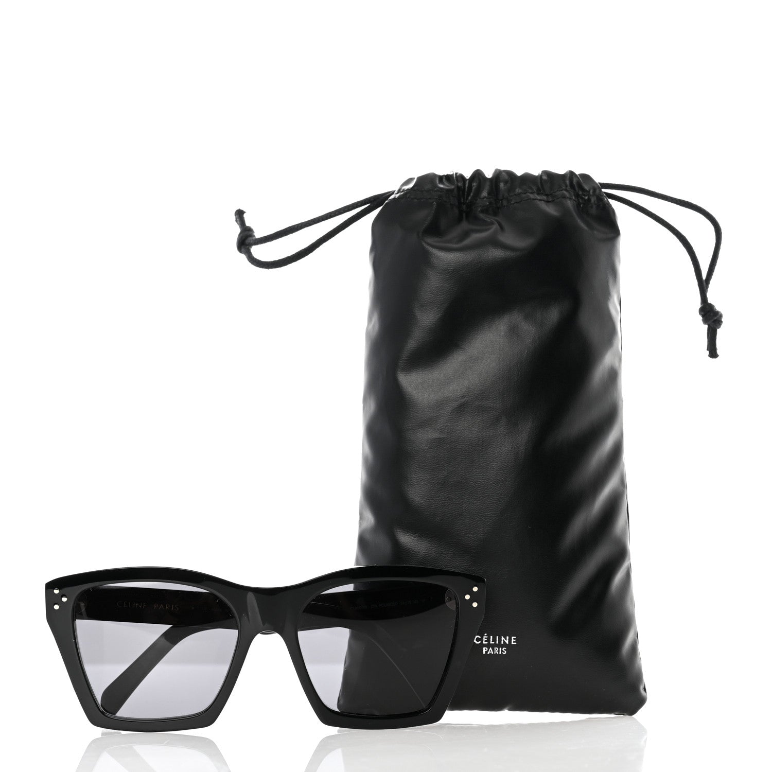 Celine Acetate Polarized Square Sunglasses CL40090I Black 7 of 7