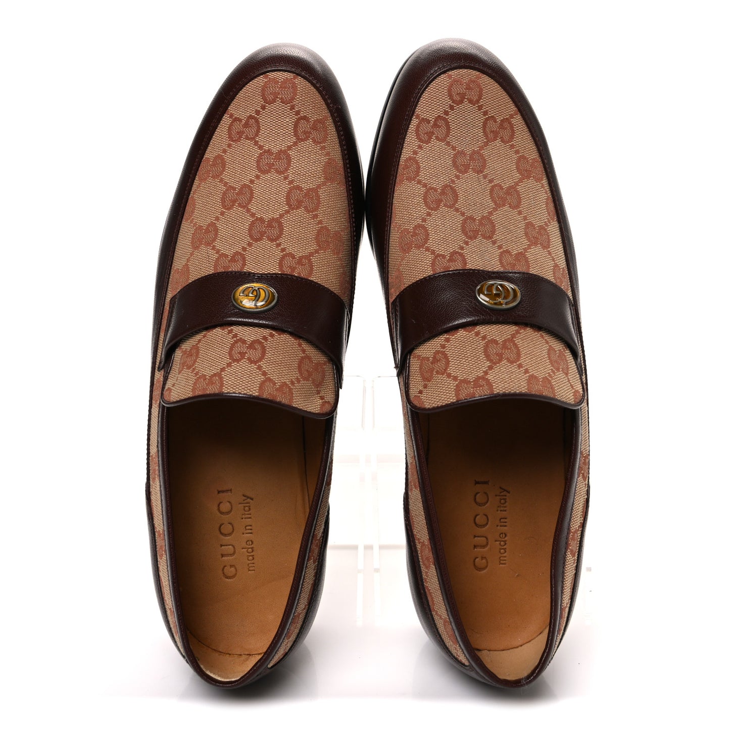 GG Monogram Goatskin Mens GG Loafers 8.5 Brown
