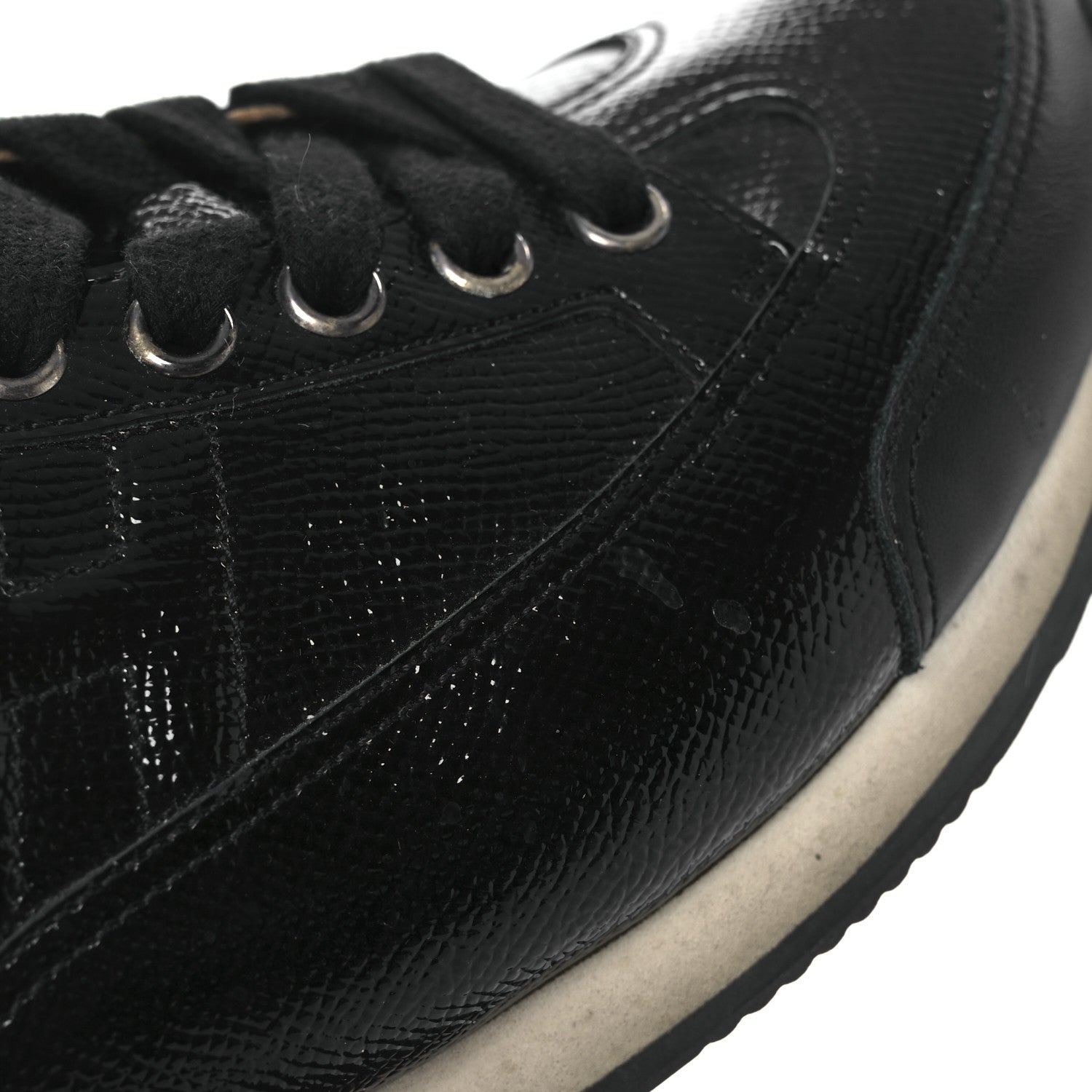 Hermes Patent Epsom Calfskin Trail Sneakers 37 Black 12 of 14