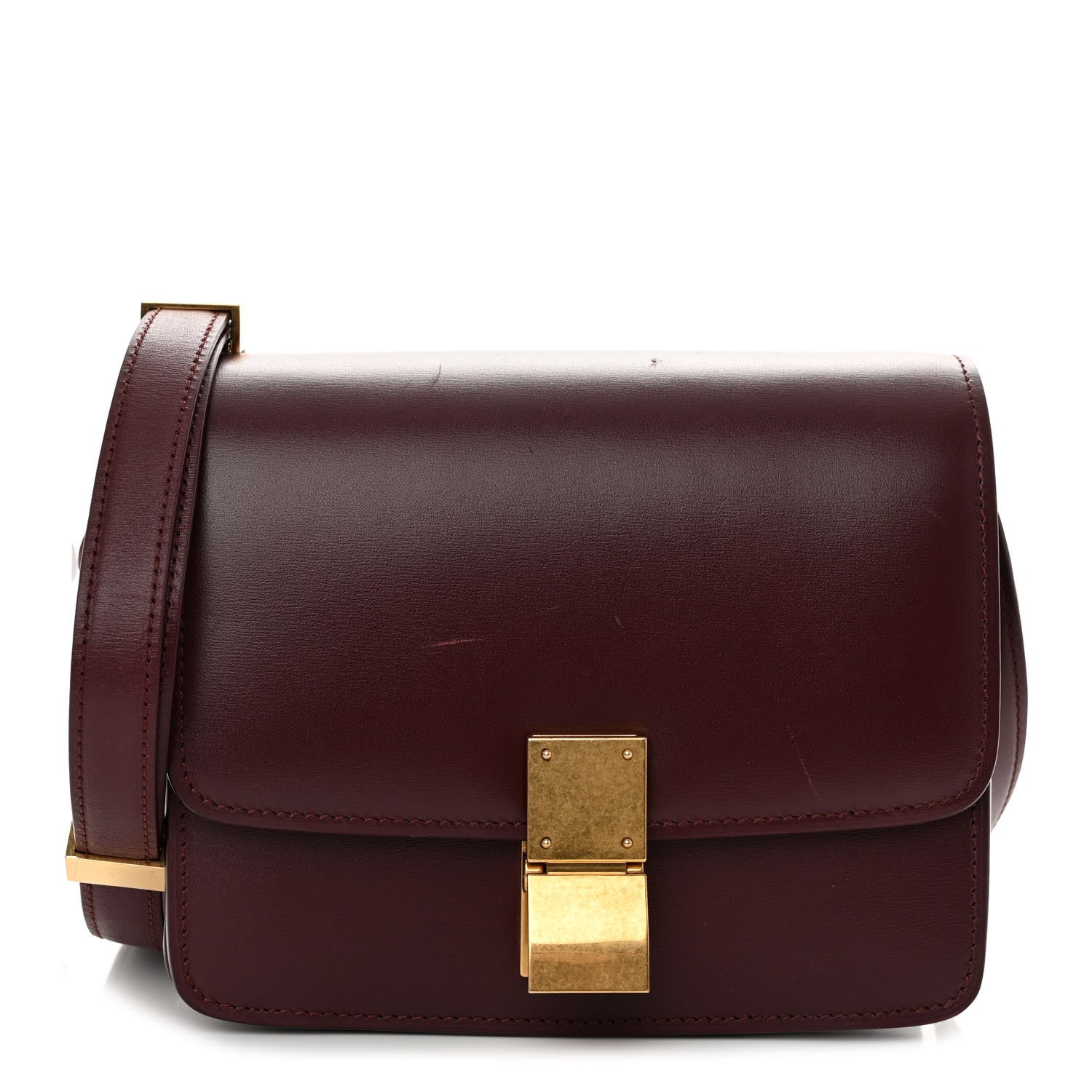Celine Box Calfskin Small Classic Box Flap Bag Burgundy 1 of 9
