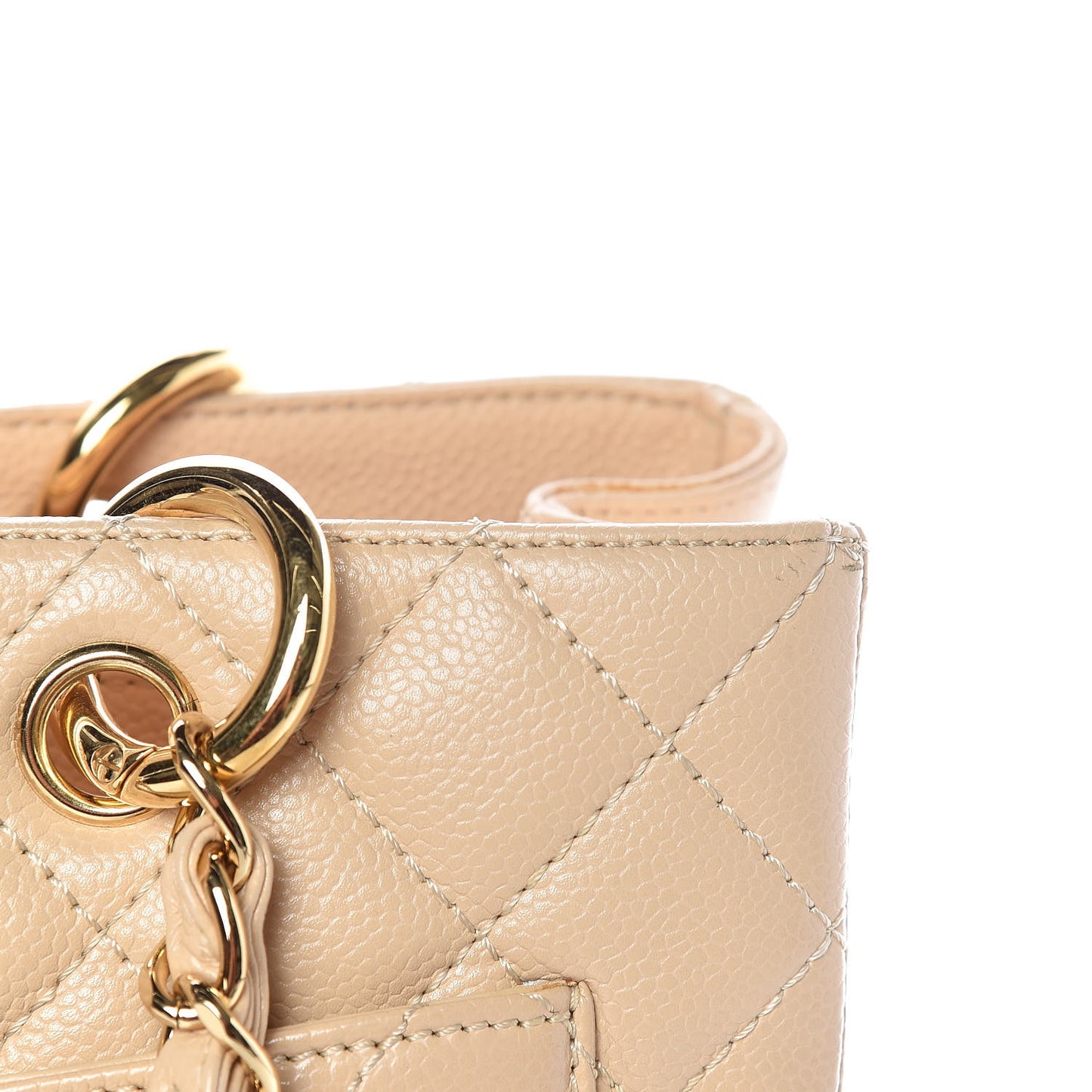 Caviar Quilted Grand Shopping Tote GST Beige Clair