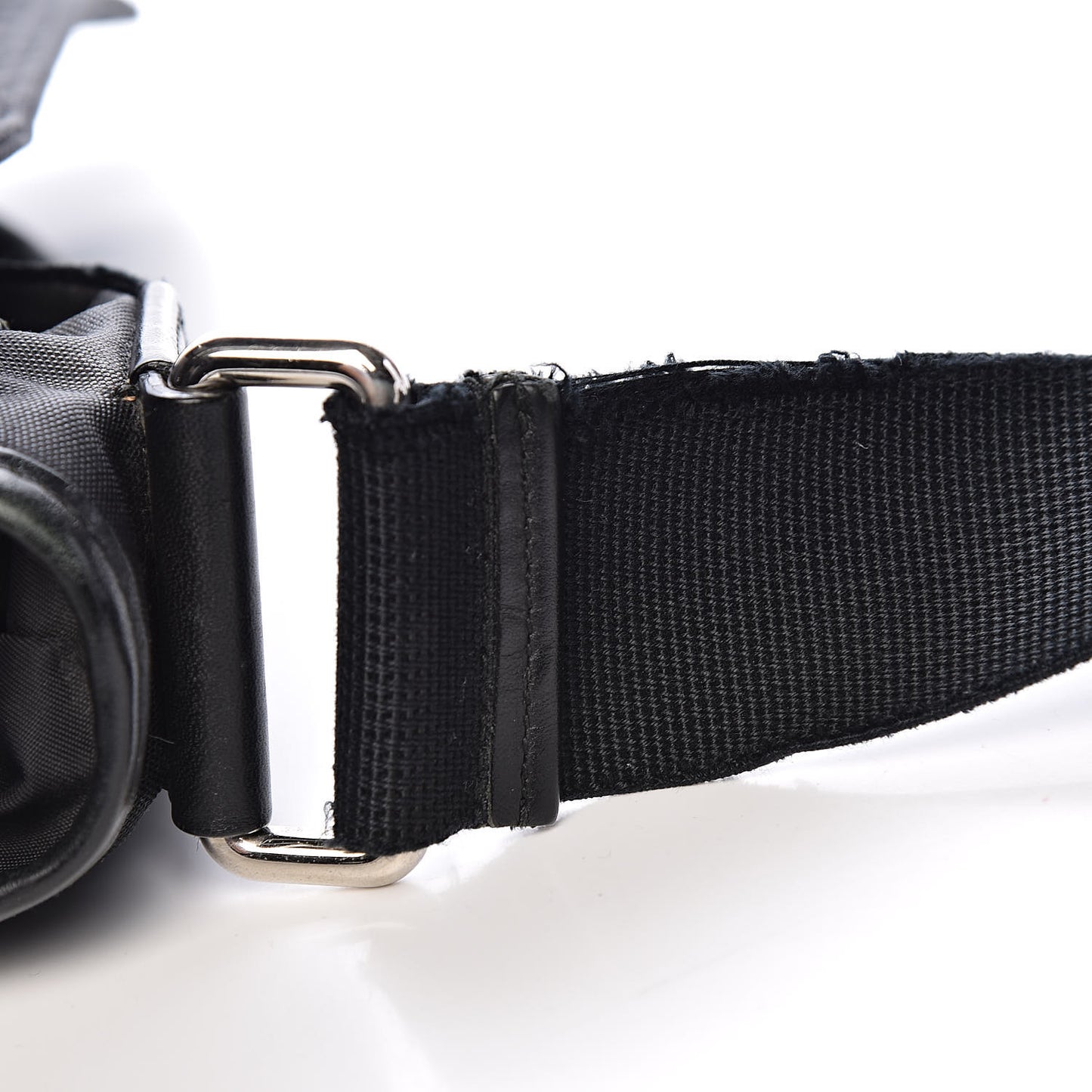 Canvas Web Medium Single Buckle Flap Messenger Bag Black