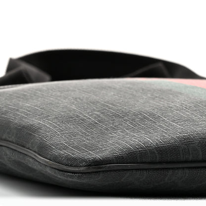 Gucci GG Supreme Monogram Web Medium Flat Messenger Bag Black Grey 9 of 10