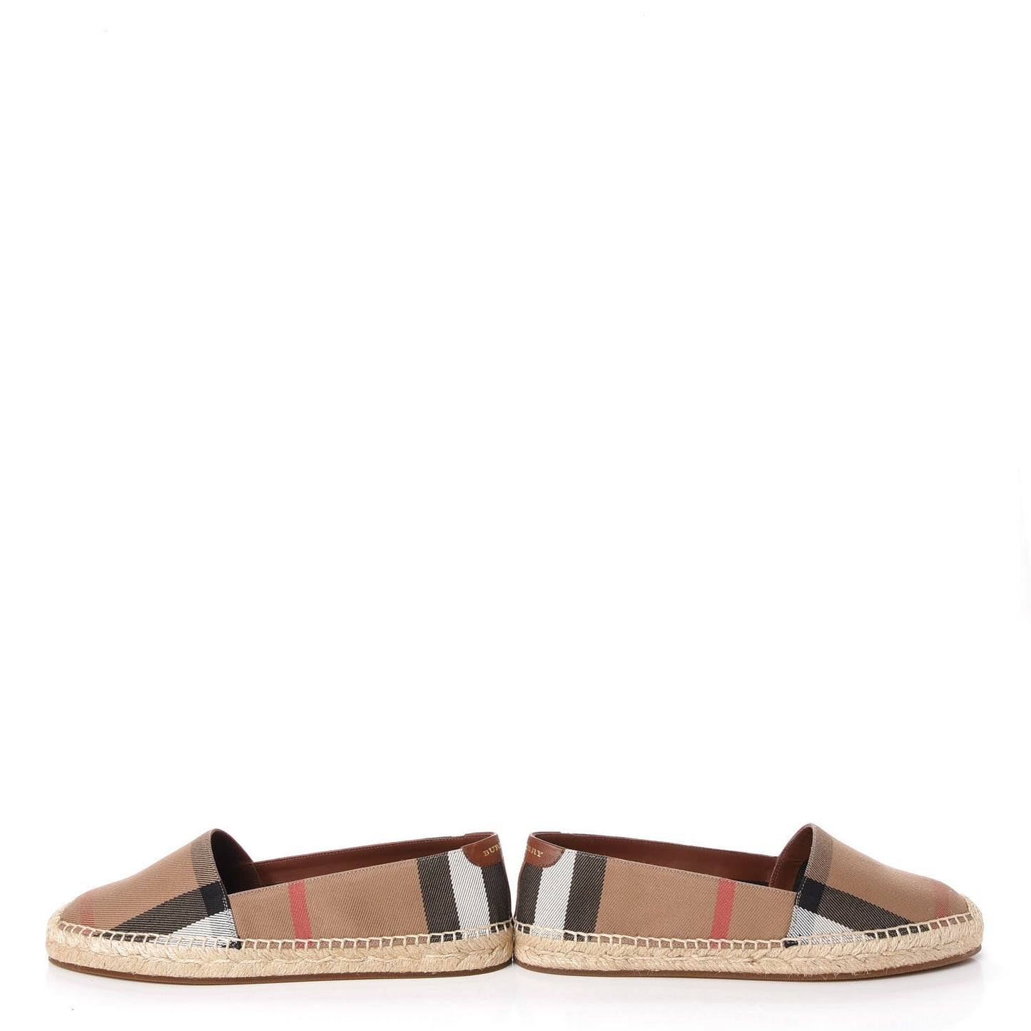 Canvas House Check Hodgeson Espadrille Flats 37 Dark Tan