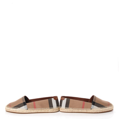 Burberry Canvas House Check Hodgeson Espadrille Flats 37 Dark Tan 6 of 10