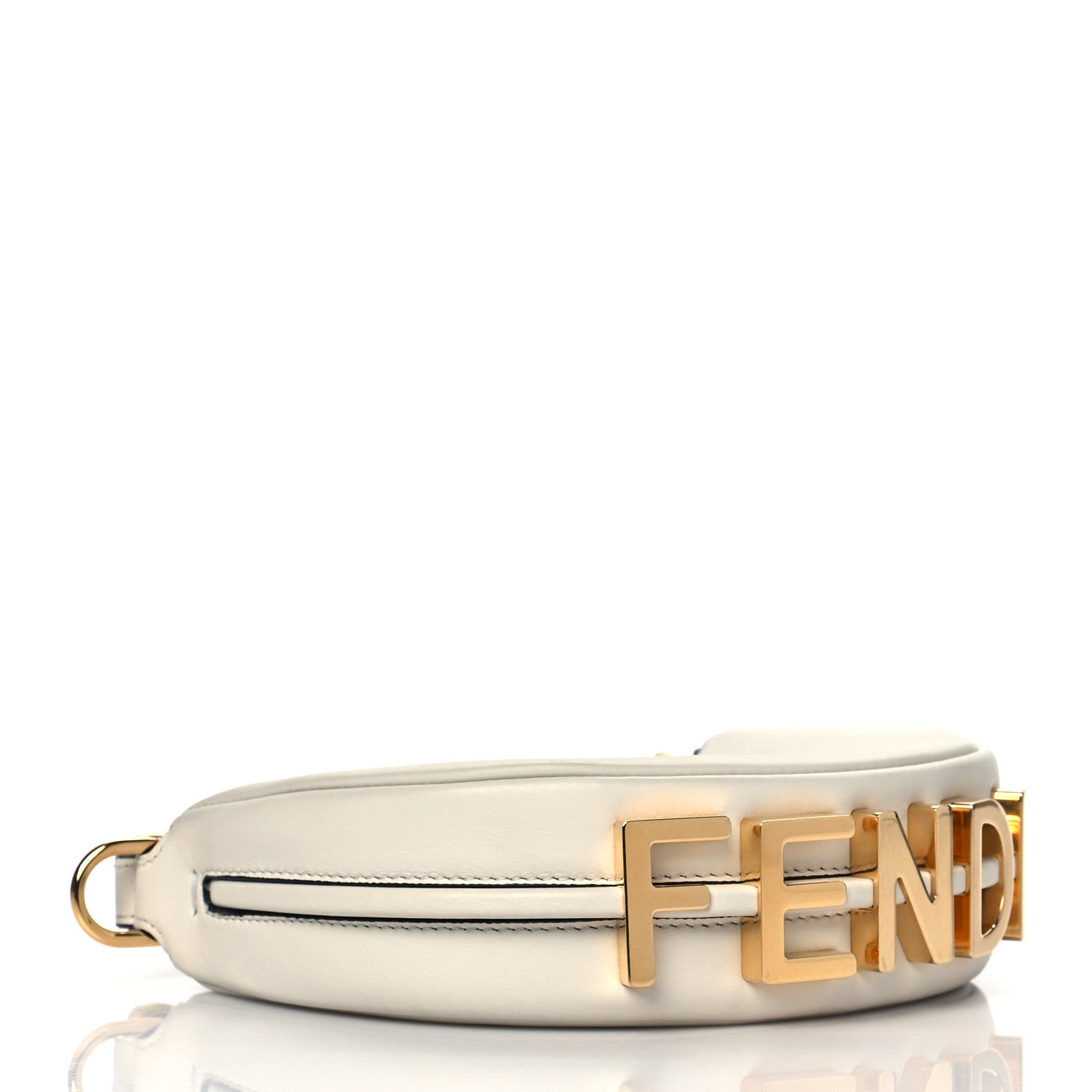 Fendi Vitello Grace Matte Nano Fendigraphy Hobo Charm White Ice 3 of 11