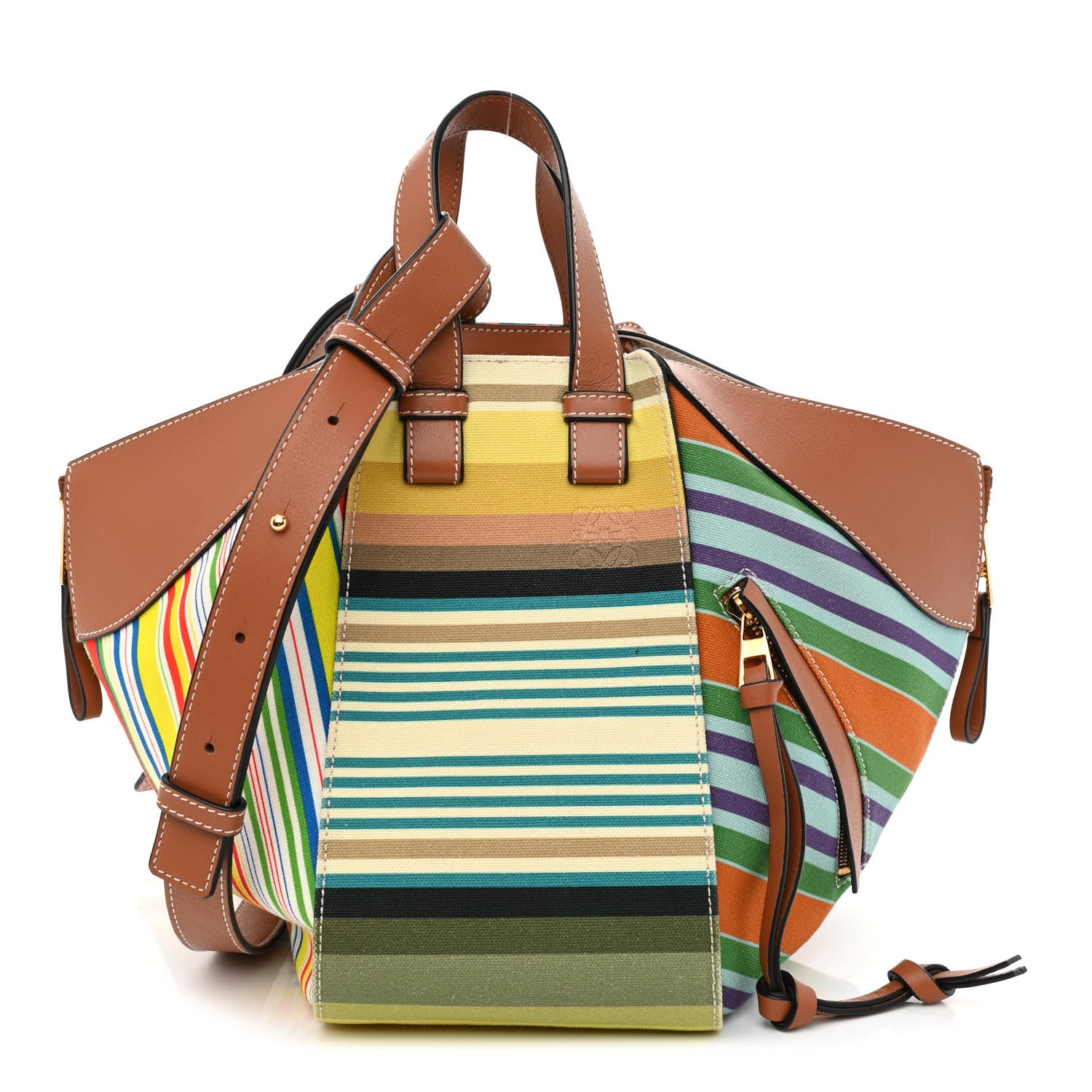 Loewe Canvas Calfskin Small Stripes Hammock Shoulder Bag Multicolor 1 of 10