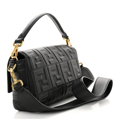 Fendi Nappa FF 1974 Embossed Baguette Black 3 of 12