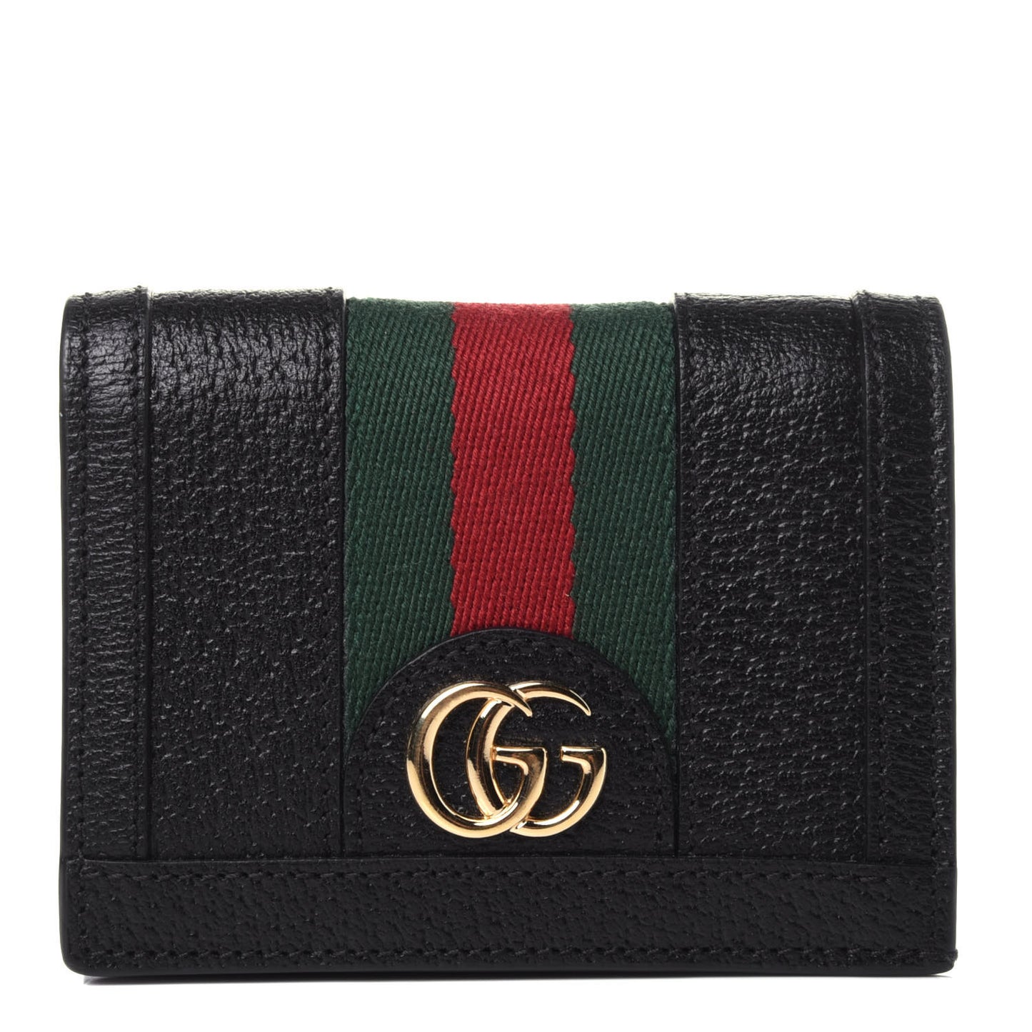 Calfskin Web Ophidia Card Case Black