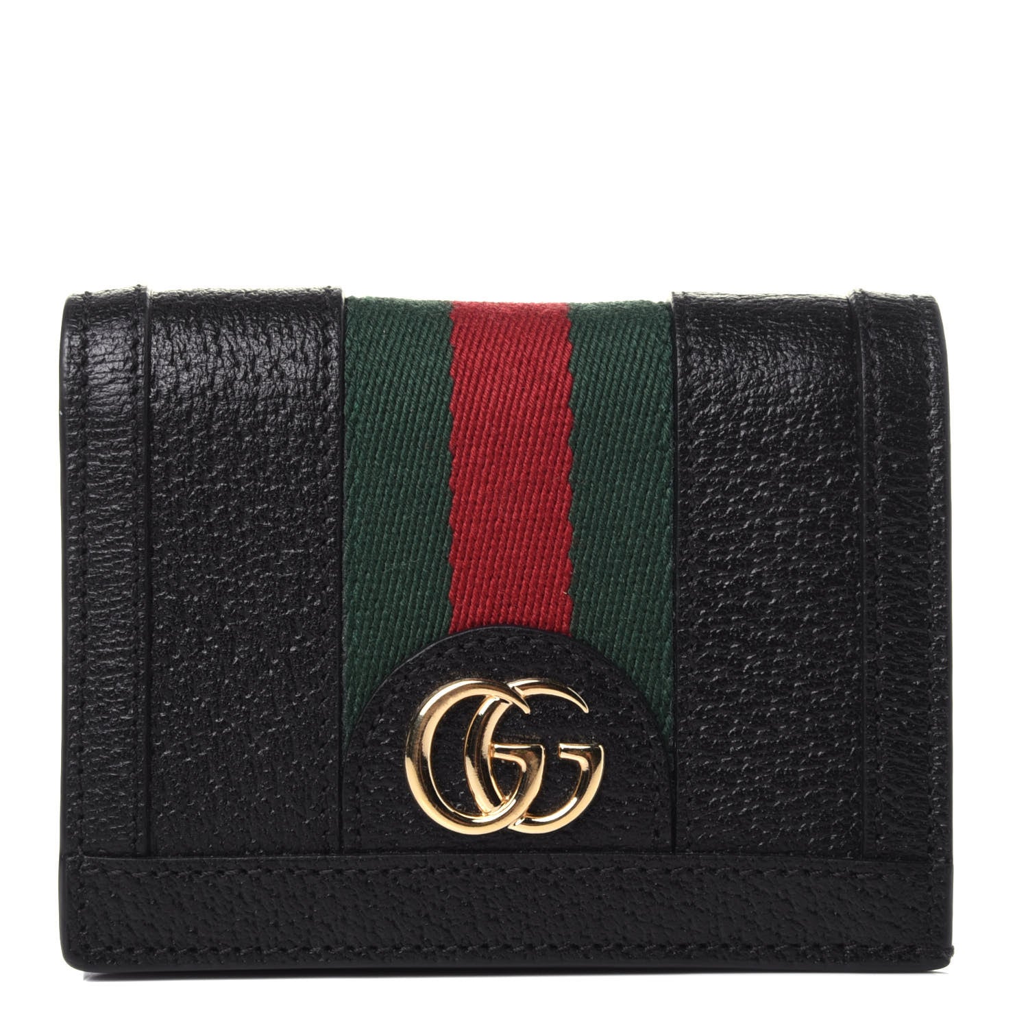 Gucci Calfskin Web Ophidia Card Case Black 1 of 11
