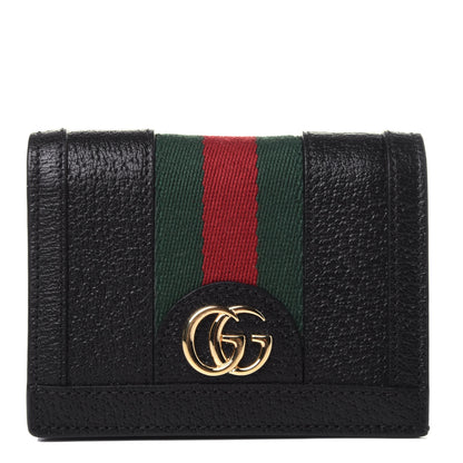 Gucci Calfskin Web Ophidia Card Case Black 1 of 11
