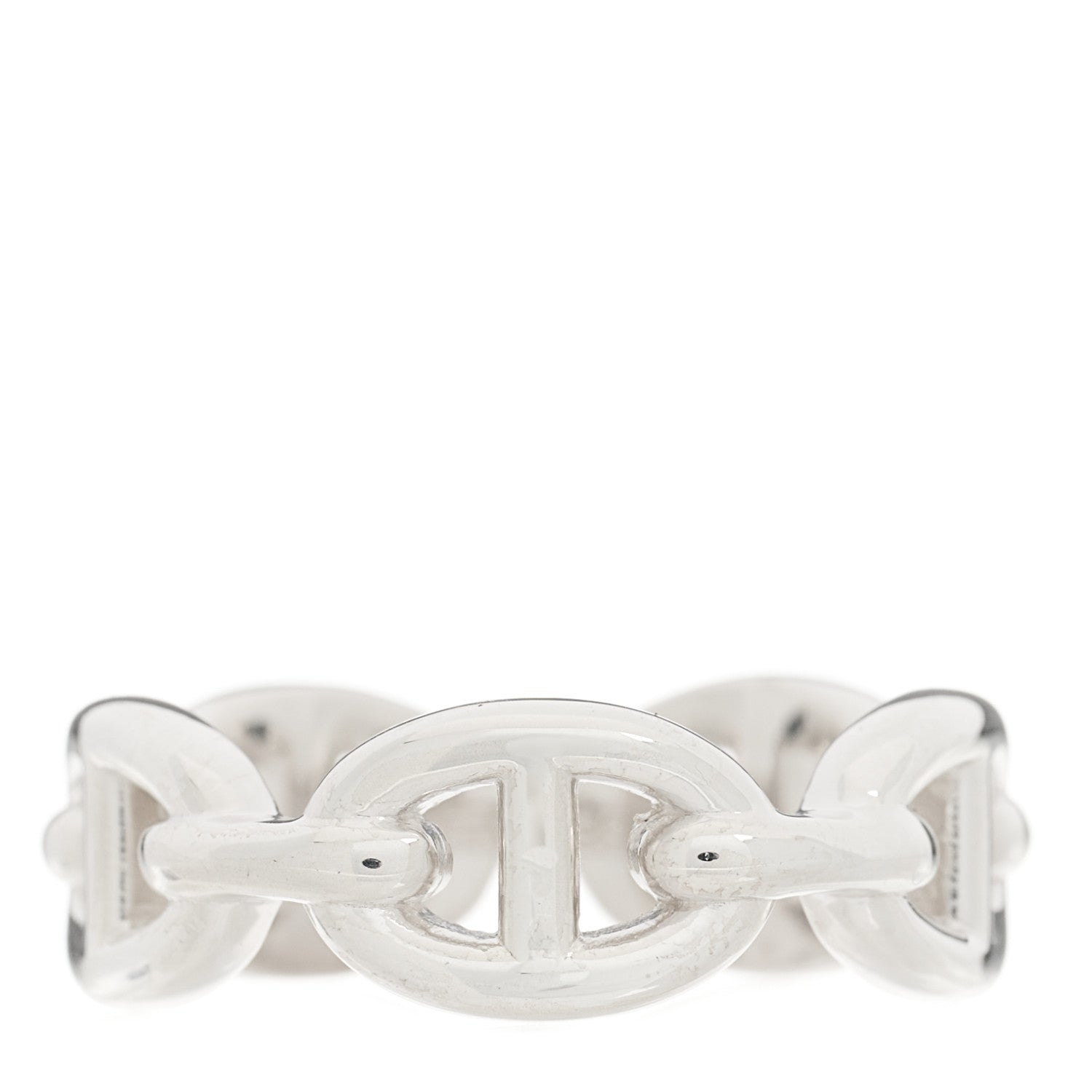 Hermes Sterling Silver PM Chaine d'Ancre Enchainee Band Ring 55 7.25 1 of 6
