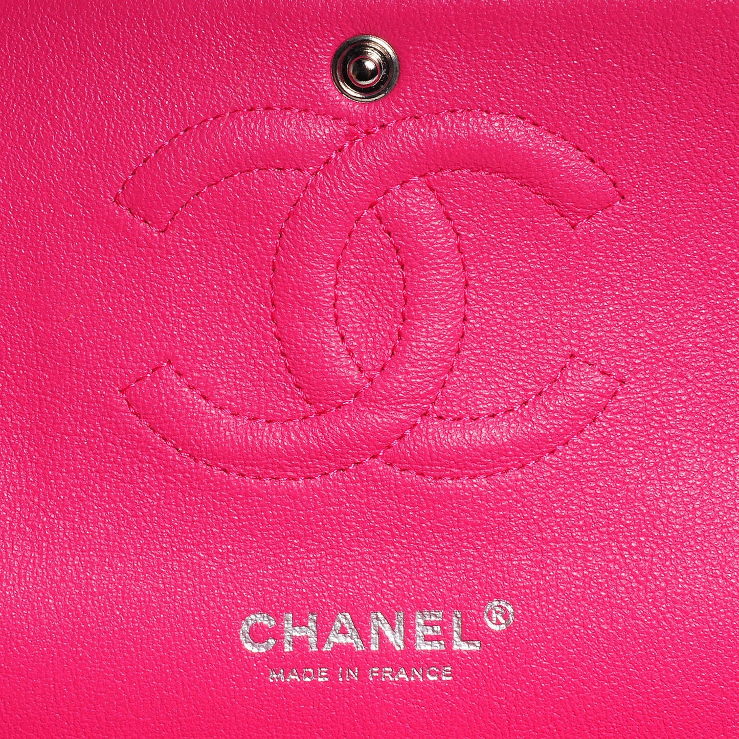 Tweed Medium Double Flap Fuchsia White