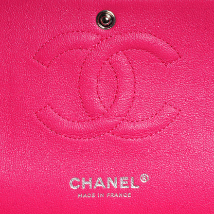 Chanel Tweed Medium Double Flap Fuchsia White 7 of 9