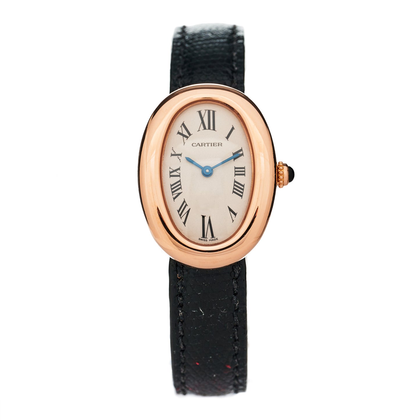 18K Yellow Gold Alligator 22mm Baignoire Quartz Watch