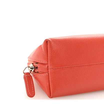Chanel Goatskin Jacket Embossed Cosmetic Case Orange 9 of 11