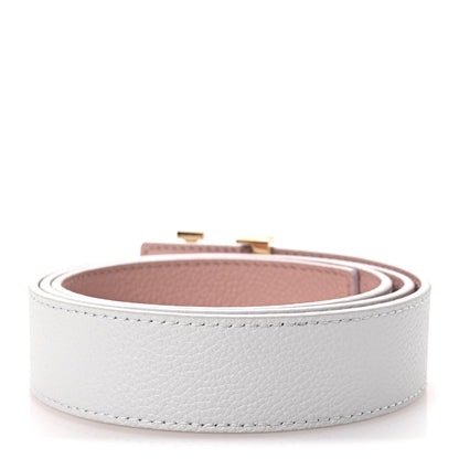 Louis Vuitton Taurillon Calfskin LV Initiales Reversible Belt 80 32 White Pink 3 of 7