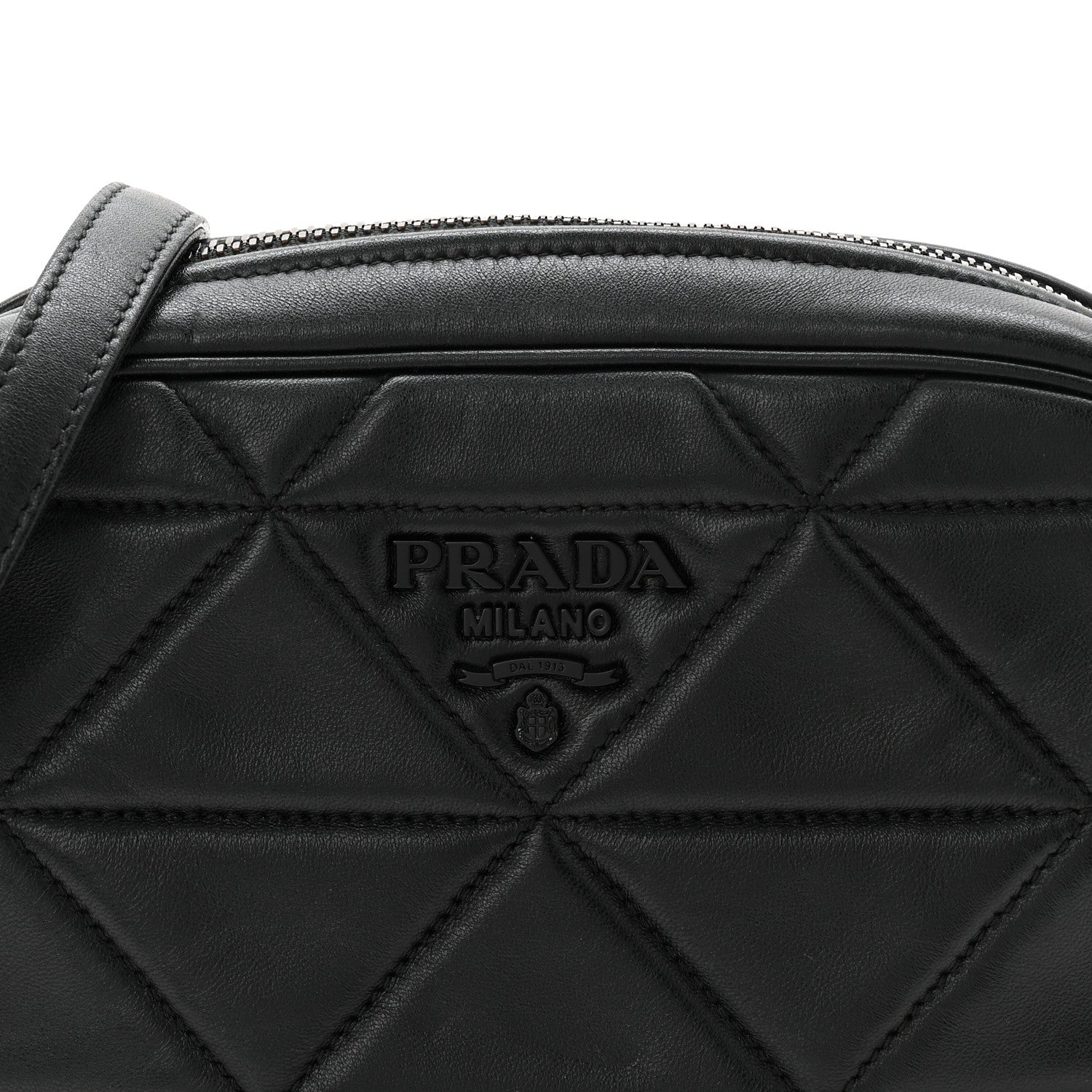 Prada Nappa Triangle Stitched Spectrum Camera Bag Black 7 of 10