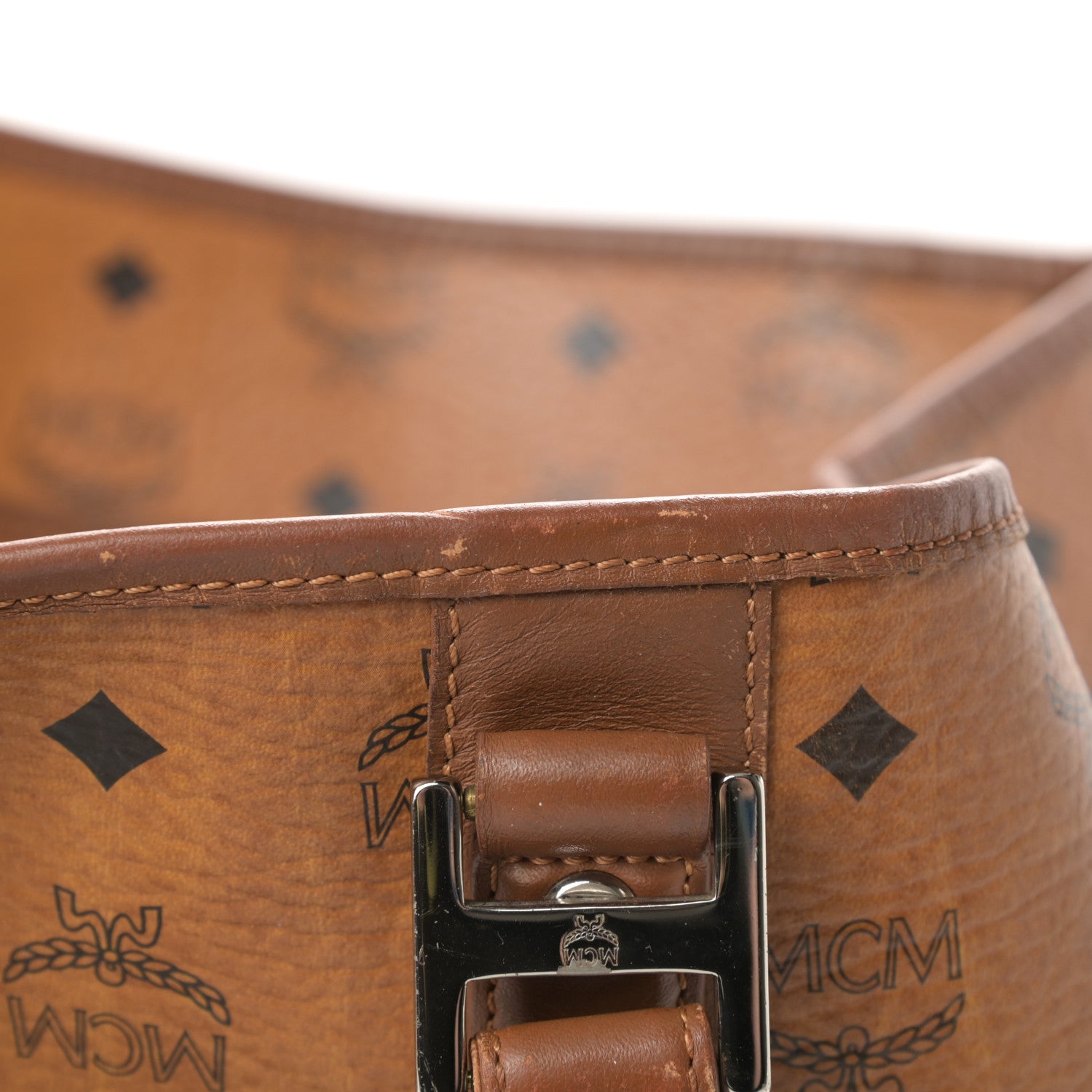 MCM Visetos Shopping Tote Cognac 18 of 21