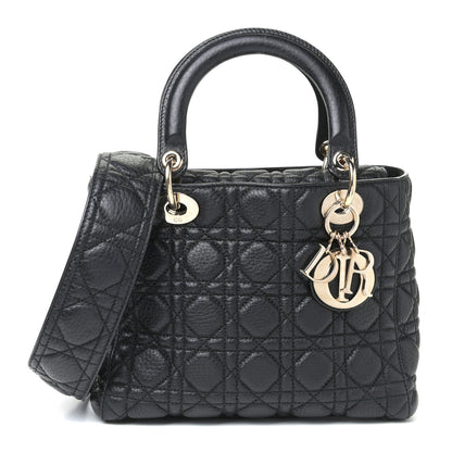 Christian Dior Grained Calfskin Cannage Medium Supple Lady Dior Black 1 of 4