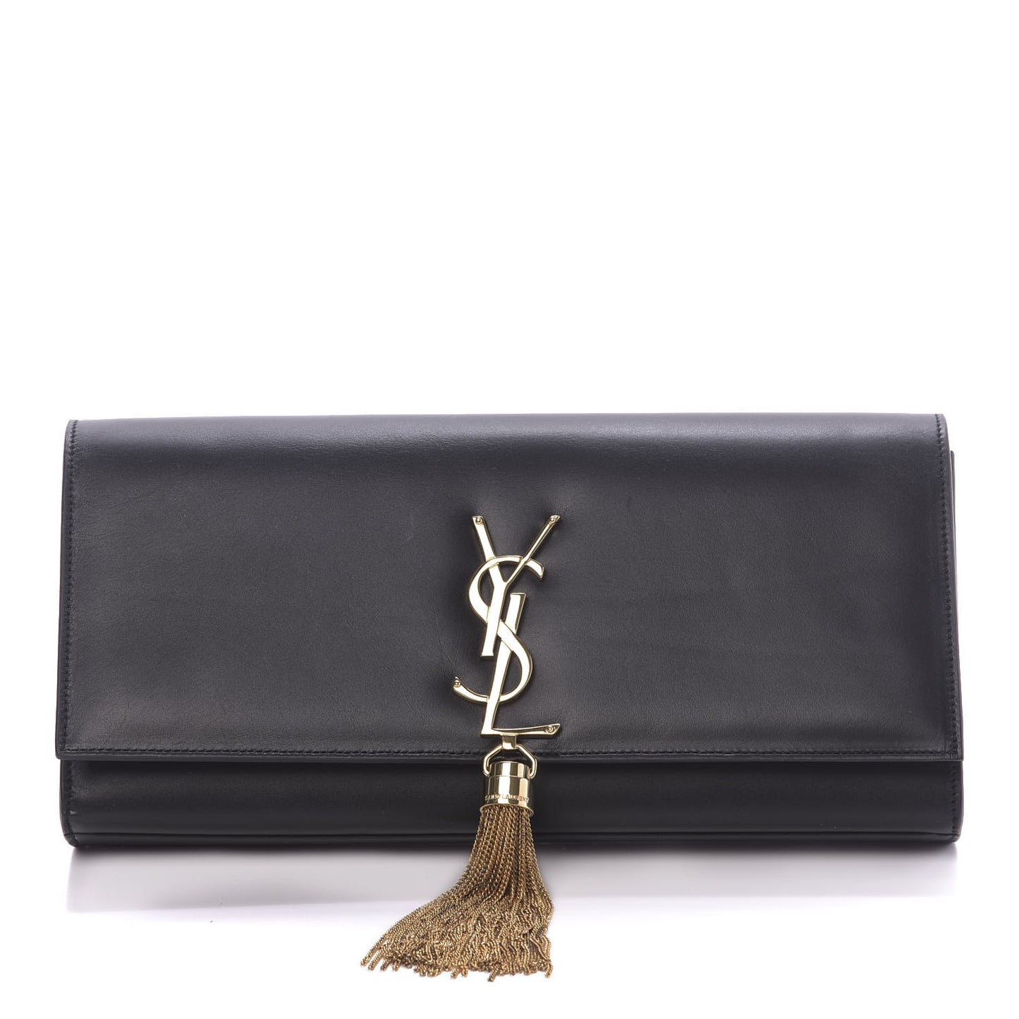 Calfskin Classic Monogram Tassel Clutch Black