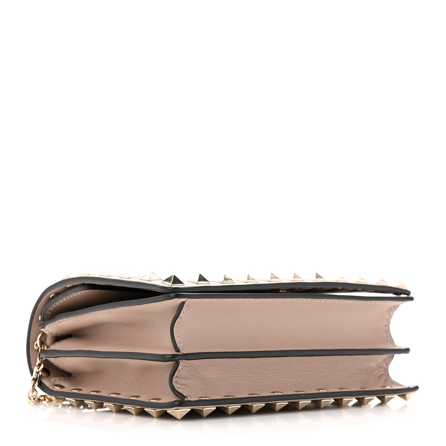 Calfskin Rockstud Chain Pouch Poudre