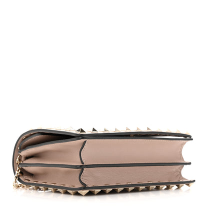 Valentino Garavani Calfskin Rockstud Chain Pouch Poudre 4 of 14