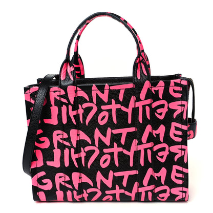 Marc Jacobs X STEPHEN SPROUSE Grained Calfskin Medium The Tote Bag Pink 1 of 12