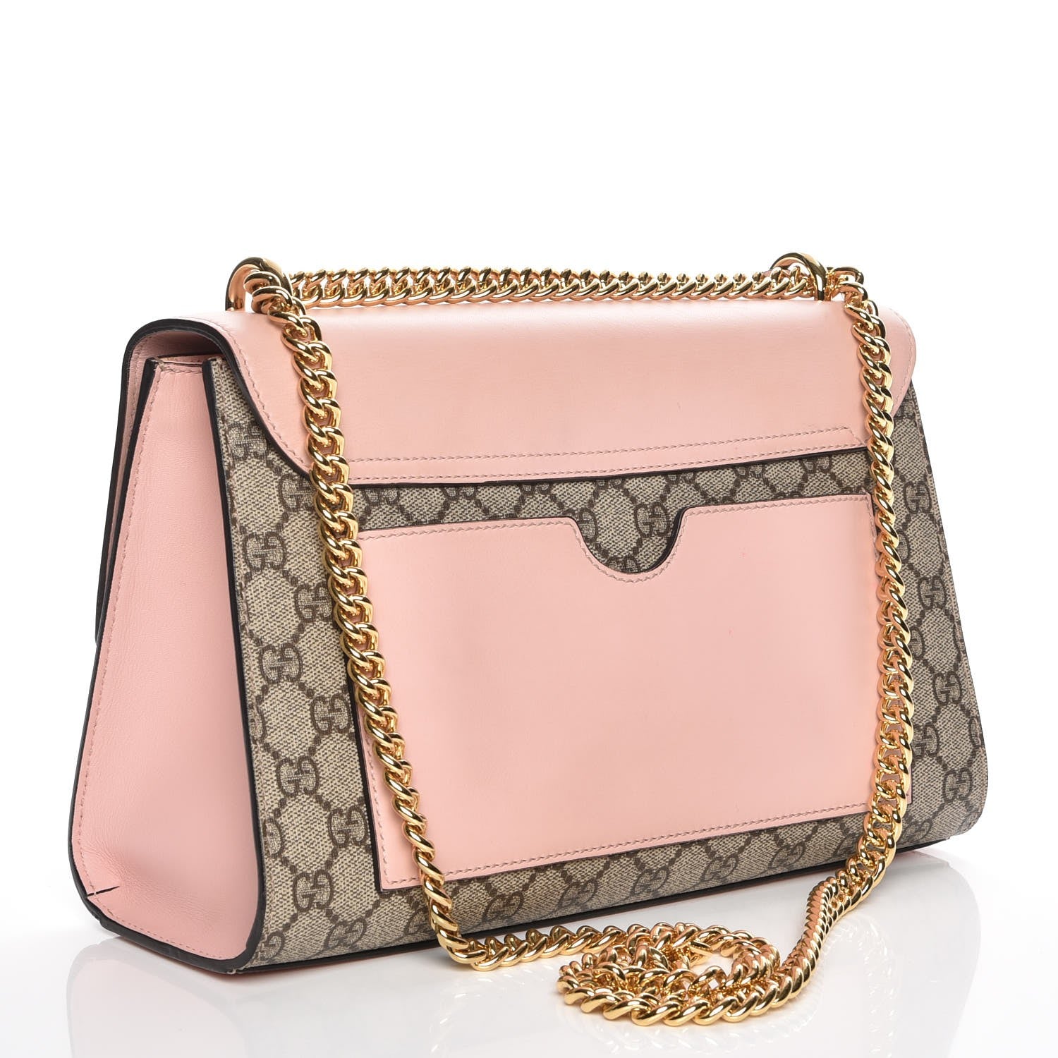 Gucci GG Supreme Monogram Calfskin Medium Padlock Shoulder Bag Beige Perfect Pink 3 of 8