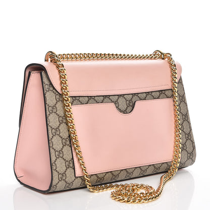 Gucci GG Supreme Monogram Calfskin Medium Padlock Shoulder Bag Beige Perfect Pink 3 of 8