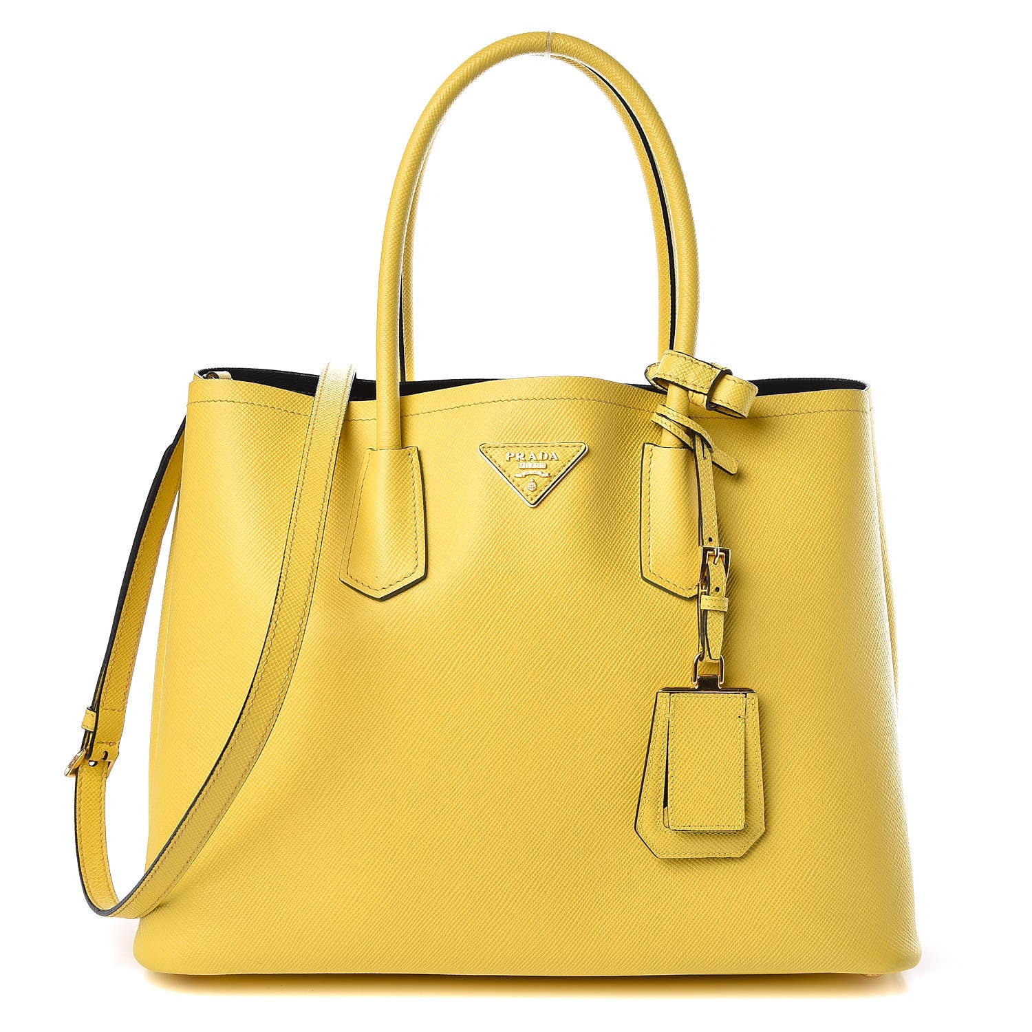 Prada Saffiano Cuir Large Double Bag Girasole 1 of 18