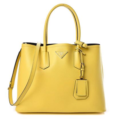 Prada Saffiano Cuir Large Double Bag Girasole 1 of 18