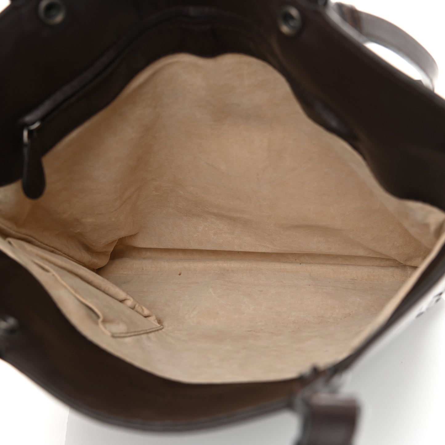 Nappa Intrecciato Flat Shoulder Bag Ebano