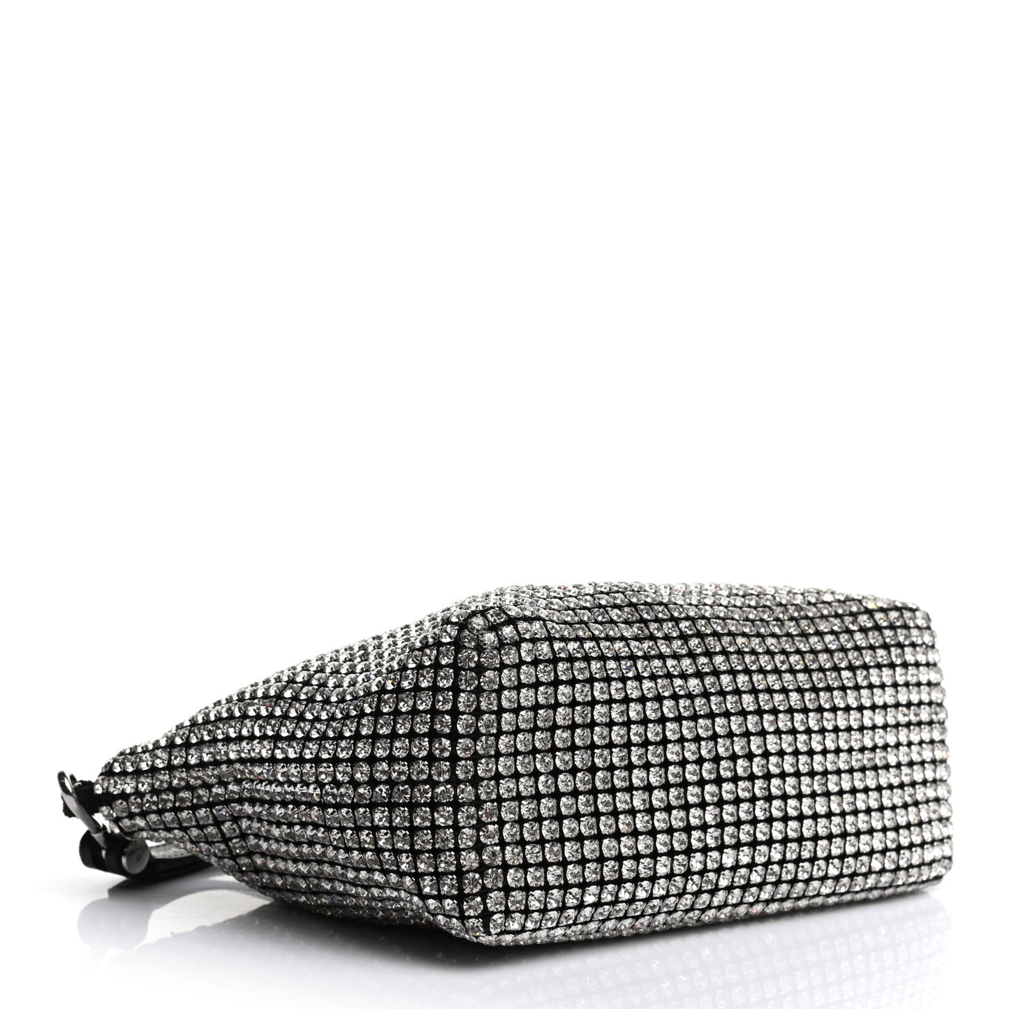 Mesh Crystal Rhinestone Heiress Clutch Black Silver