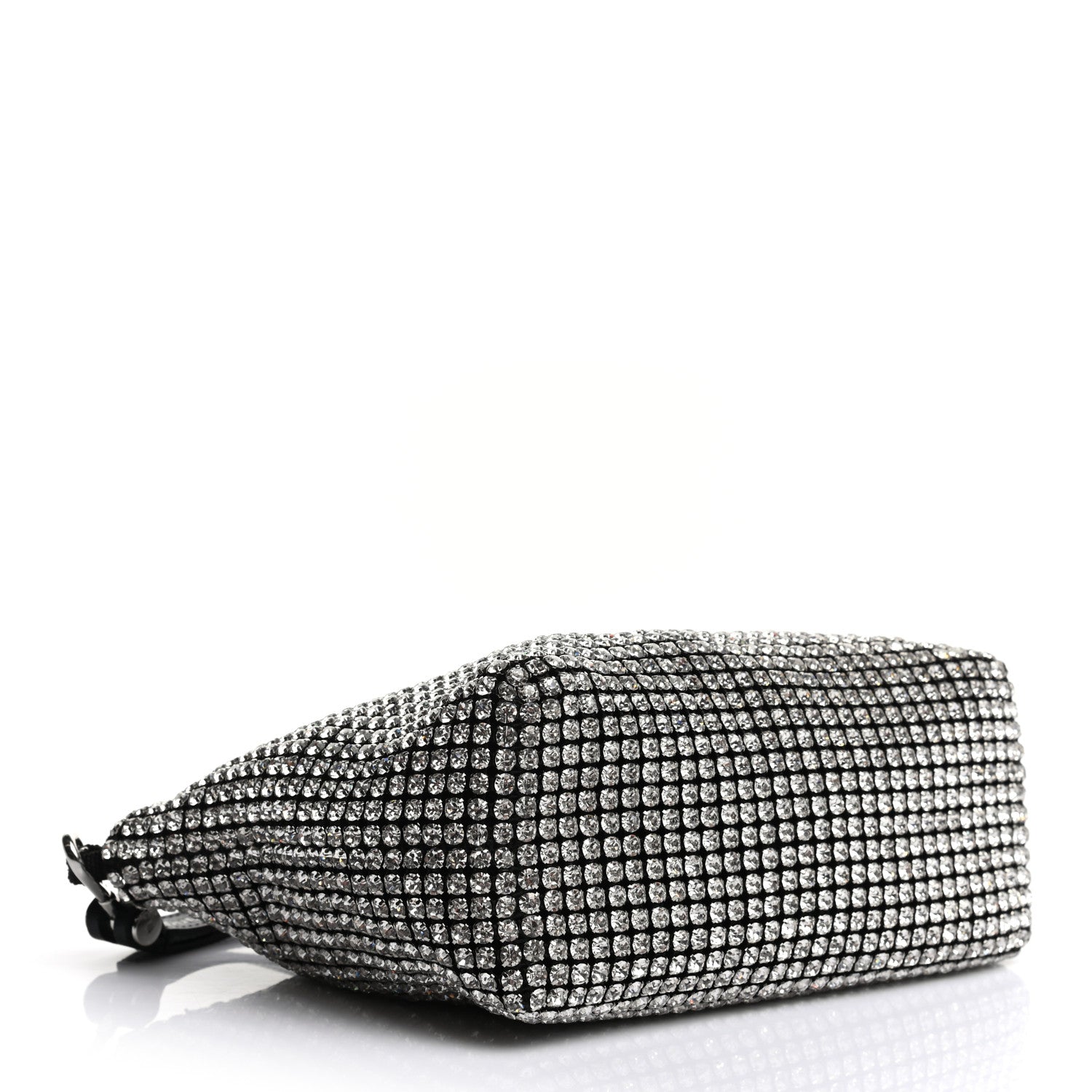 Alexander Wang Mesh Crystal Rhinestone Heiress Clutch Black Silver 4 of 10