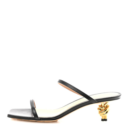 Bottega Veneta Lambskin Knot Mules Sandals 40 Black 1 of 8