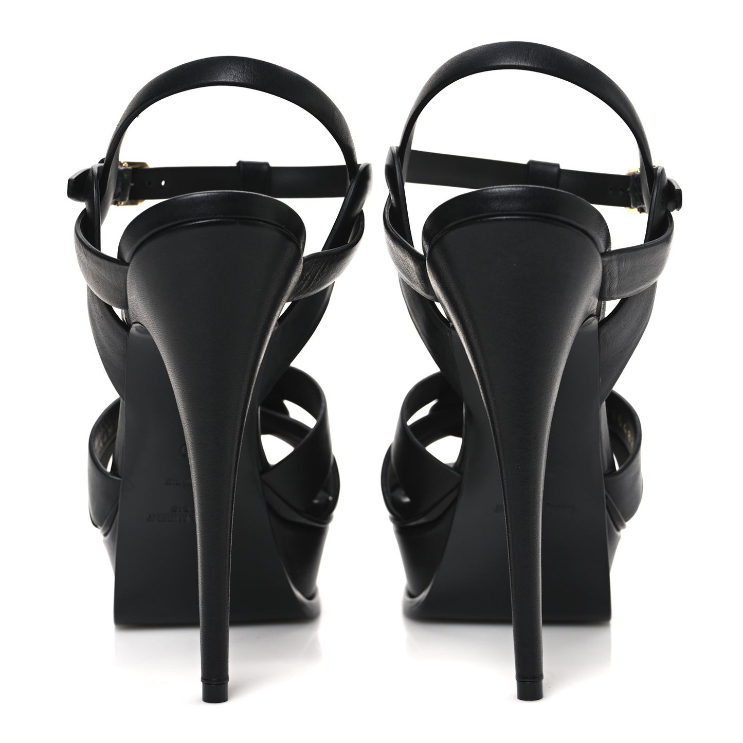 Calfskin Tribute 105 Platform Sandals 40 Black